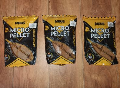 NEW - 3 x 1kg MEUS 2mm Pellets - Carp Tench Bream Roach Feeder Method Groundbait Pellet