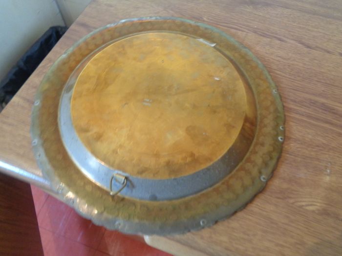 Vintage Asian Brass Hanging Plaque for Sale