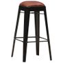 Bar Stools 4 pcs Black Real Leather Image 10