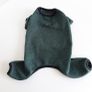 Dog Clothes, Dog Pajamas Soft Four-Legged Jumpsuit French Bulldog Clothes Dog Onesies for Puppy Small Medium Dogs (Blackish green, Image 3