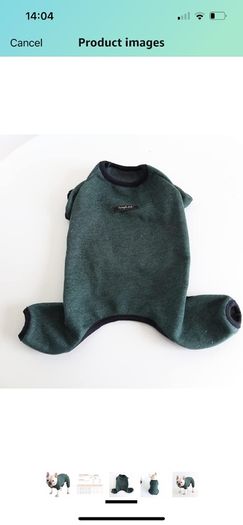 Dog Clothes, Dog Pajamas Soft Four-Legged Jumpsuit French Bulldog Clothes Dog Onesies for Puppy Small Medium Dogs (Blackish green,