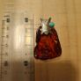 Baltic amber , silver and turquoise pendant Image 3
