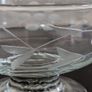 Vintage Etched Crystal Footed Dessert Bowls Pair Grapevine Leaf Design Image 6