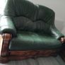 Calfskin Patent leather couches in deep green Image 7