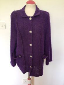 Cozzi by signature Purple cardigan style jacket size 2XL includes  post