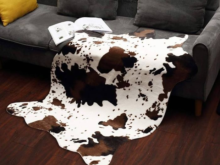 SALE | Zebra Pattern Print Artificial Rug Zebra Pattern Faux Fur Skin Leather Bathroom Anti-Slip Mat Animal Print Carpet for Home Area Rug Living Room Area Rug Bedroom Cow 75x110cm