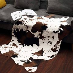 SALE | Zebra Pattern Print Artificial Rug Zebra Pattern Faux Fur Skin Leather Bathroom Anti-Slip Mat Animal Print Carpet for Home Area Rug Living Room Area Rug Bedroom Cow 75x110cm