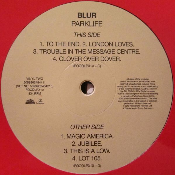 Blur  Parklife 2x Vinyl, LP, Album, Reissue, Remastered, Repress, Gatefold