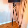 Black & Gold Tripod Floor Lamp Image 2
