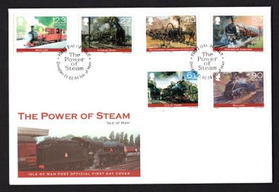 2004 Isle of Man The Power of Steam Bicentenary of Running of First Steam Locomotive Commemorative Stamps First Day Cover (FDC)