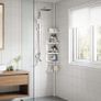 Adjustable Bathroom Corner Shelf, Telescopic Shower Caddy, 85-305 cm, Floor to Ceiling, with 4 Trays, 3 Hooks, White (FREE POSTAGE) Image 5