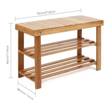 BRAND NEW 3 Tier Living Bamboo, Shoe Organizer or Entryway Bench