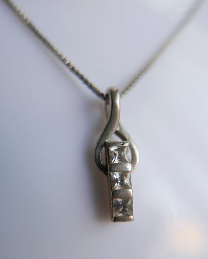 Vintage Sterling Silver 925 Drop Pendant Necklace length 18" - 4,5g