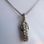 Vintage Sterling Silver 925 Drop Pendant Necklace length 18" - 4,5g Image 4