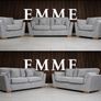 Emme 3+2 or 3+1+1 Grey Fabric Sofa Set Image 3