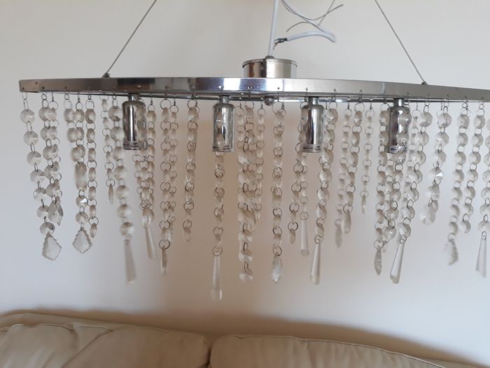 Crystal Chandelier Ceiling Lights 4 bulbs chrome color kayak shape ceiling lamp