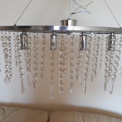 Crystal Chandelier Ceiling Lights 4 bulbs chrome color kayak shape ceiling lamp