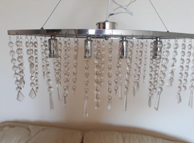 Crystal Chandelier Ceiling Lights 4 bulbs chrome color kayak shape ceiling lamp
