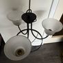 Elegant Oil-Rubbed Bronze 3-Light Chandelier | Frosted Glass Shades Image 6