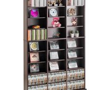 Media Storage Cabinet, 9-layer DVD Shelf Holds up to 756 CDs, Adjustable CD Shelves 27 Compartments, Protects & Organizes Music, Movie