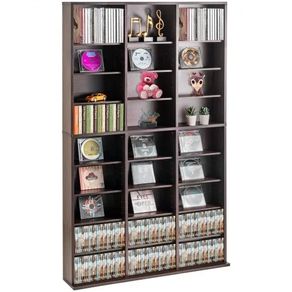Media Storage Cabinet, 9-layer DVD Shelf Holds up to 756 CDs, Adjustable CD Shelves 27 Compartments, Protects & Organizes Music, Movie