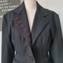 Vintage 1980s avant garde black blazer 1940s style red buttonholes M 10 12 Made in England for Miss Selfridge Image 3