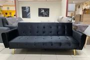 Luxury Velvet Sofa Bed with Golden Legs black