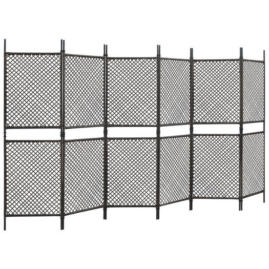 Fence Panel Poly Rattan 3.6x2 m Brown