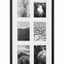3 Black 6 Photo Gallery Picture Frames with White Mount for 6 pictures Image 2