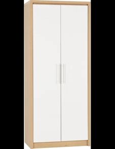 Seville White and Oak Wardrobes (X2) and Chest of Drawers (X1)