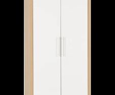 Seville White and Oak Wardrobes (X2) and Chest of Drawers (X1)