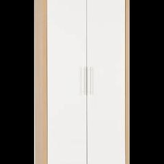 Seville White and Oak Wardrobes (X2) and Chest of Drawers (X1)