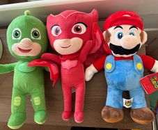 Battery operated PJ Masks and Mario soft toy