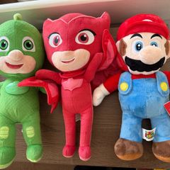 Battery operated PJ Masks and Mario soft toy