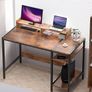 MASSIVE SALE Home Office Corner Gaming Desk, Computer Desk with Storage Shelves, Vanity Table, Wood Metal Writing Study Workstation,Rustic (FREE POSTAGE) Image 3