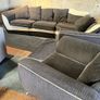 Dark grey corner sofa with matching armchair Image 4