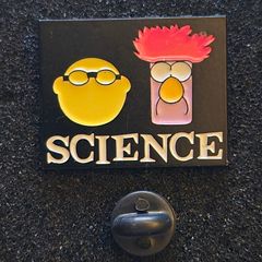 The muppets,  science, pin back badge.