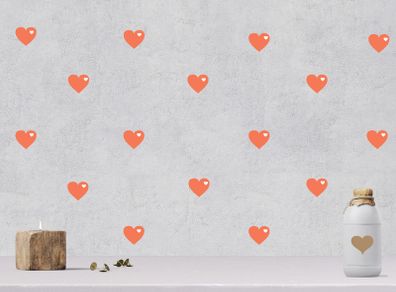 Heart Stickers, Removable Wallpaper, Heart Pattern Decals, Wallpaper decal, Heart Decals, Wall Art, vinyl hearts, Children Wall Decal