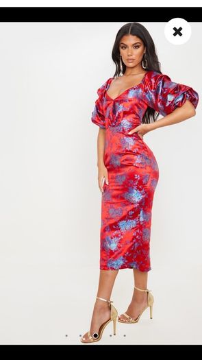 Red floral dress