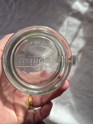 5 Vintage Heineken 1/2 pint, glass beer tankards/mugs.