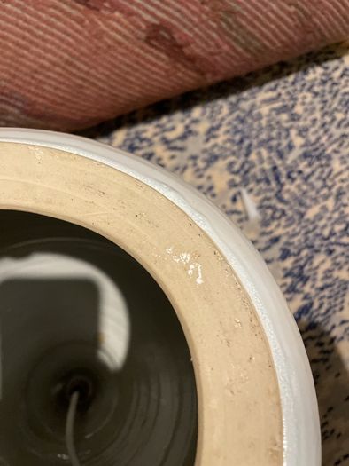 Large round pottery lamp