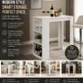 Modern Breakfast Bar Table  Kitchen Dining Table with Storage Shelves Image 5