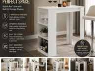 main image for ad Home Bar Table with Storage Shelves Modern Breakfast Bar &amp; Drinks Station