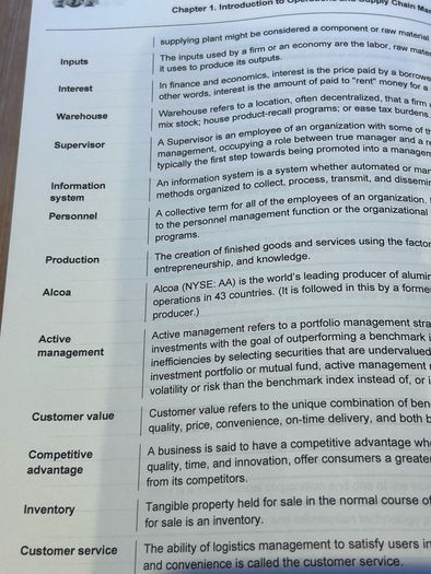 Just the Facts 101 Study guide for Operations and Supply Chain Management