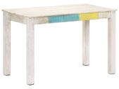 Dining Table White 120x60x76 cm Solid Mango Wood