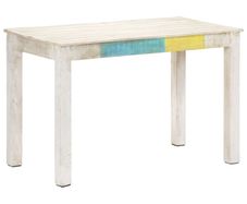 Dining Table White 120x60x76 cm Solid Mango Wood