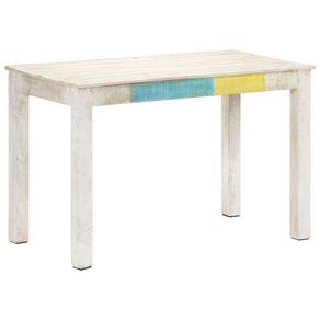 Dining Table White 120x60x76 cm Solid Mango Wood