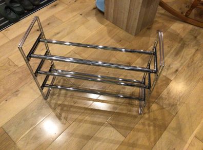 Extendable chrome shoe rack
