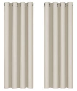 Light beige black out curtains 54" x 46"