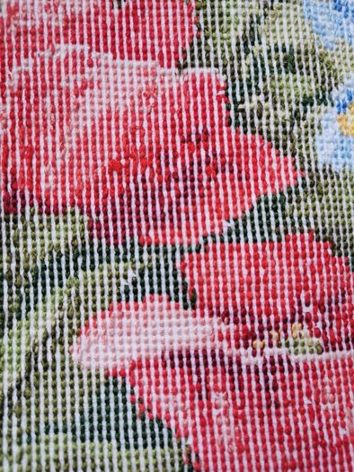 Stunning Handmade Cross Stitch Embroidery - Garden flowers